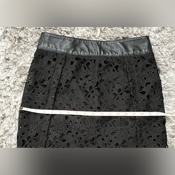 Lamarque Long Leather Lace Black Skirt - Picture 15 of 15